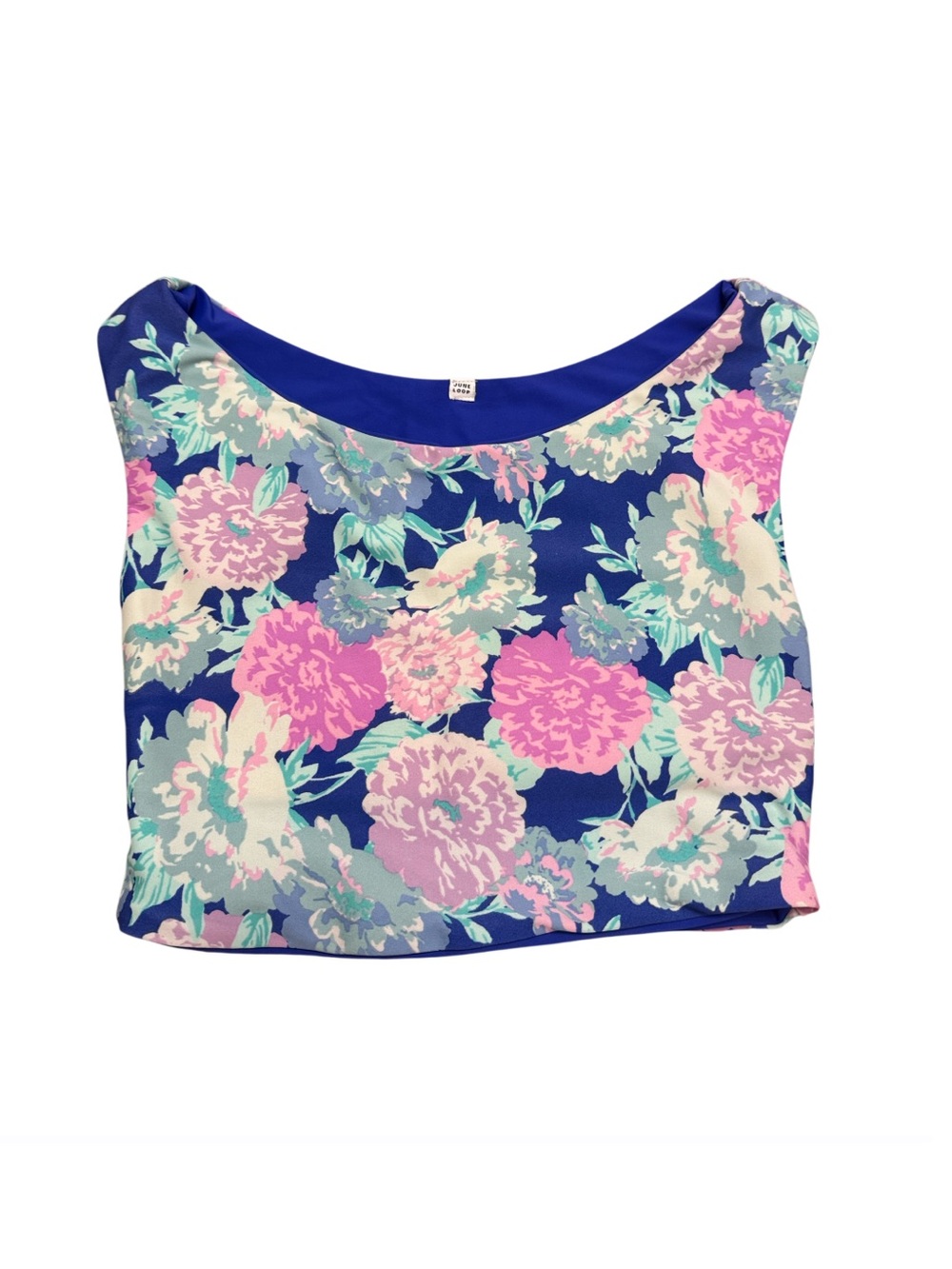 June loop reversible swim, top floral and royal blue Size small EUC